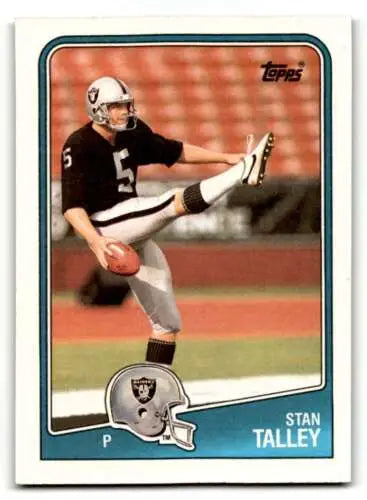 Original gloss 1988 Topps #332 Stan Talley Los Angeles Raiders Football Card EX/NM