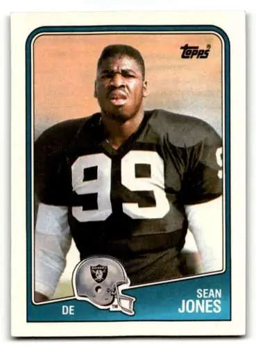 Sean Jones Los Angeles Raiders football card with original gloss 1988 Topps #334