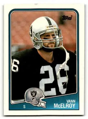 Original gloss 1988 Topps #337 Vann McElroy Los Angeles Raiders football card EX/N