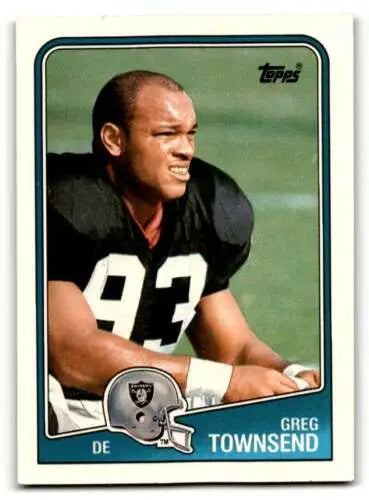 Greg Townsend Los Angeles Raiders football card with original gloss from 1988 Topps