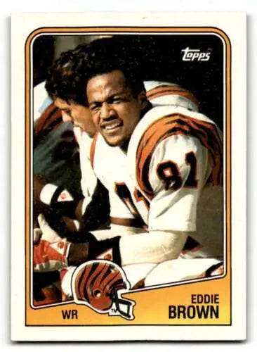 Eddie Brown Cincinnati Bengals football card with original gloss, Topps 1988