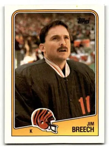 1988 Topps #344 Jim Breech Cincinnati Bengals football card with original gloss quality
