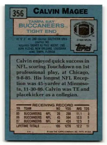 Calvin Magee Tampa Bay Buccaneers Football Card with original gloss in excellent condition