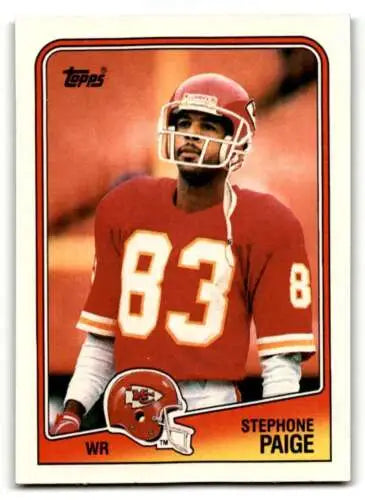 1988 Topps #365 Stephone Paige Kansas City Chiefs Football Card with original gloss