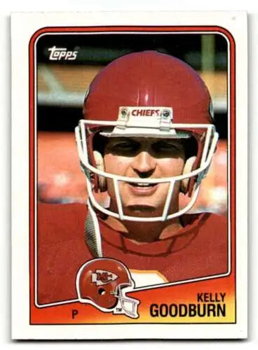 Kelly Goodburn Kansas City Chiefs football card with original gloss 1988 Topps #367