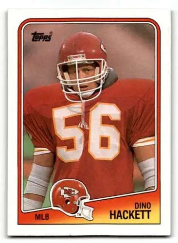 Dino Hackett Kansas City Chiefs football card with original gloss from 1988 Topps