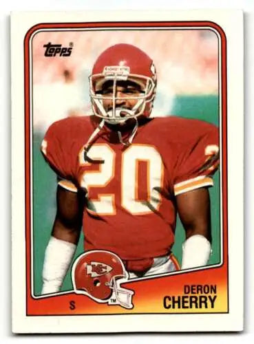 1988 Topps #371 Deron Cherry Kansas City Chiefs Football Card with original gloss