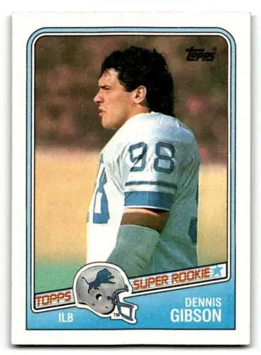 Dennis Gibson Detroit Lions football card with original gloss from 1988 Topps #380
