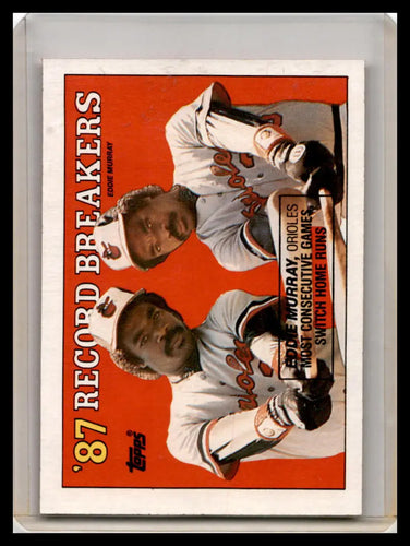 Eddie Murray baseball card from 1987 showcasing Baltimore Orioles and baseball history
