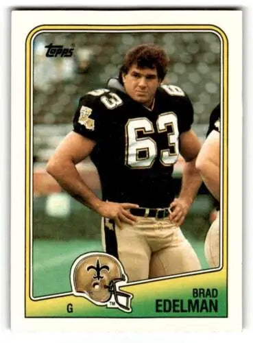 1988 Topps #60 Brad Edelman New Orleans Saints Football Card with original gloss