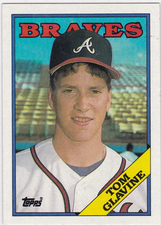 1988 Topps #779 Tom Glavine RC baseball card featuring Atlanta Braves star player
