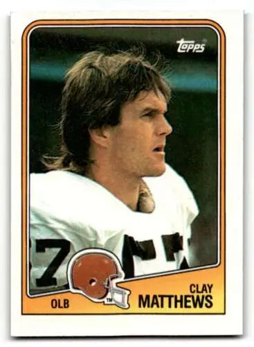 Clay Matthews Cleveland Browns football card with original gloss, 1988 Topps #97