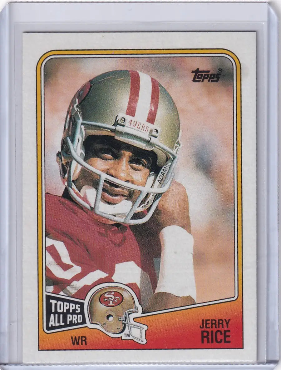 1988 Topps Football #43 Jerry Rice card featuring San Francisco 49ers legend