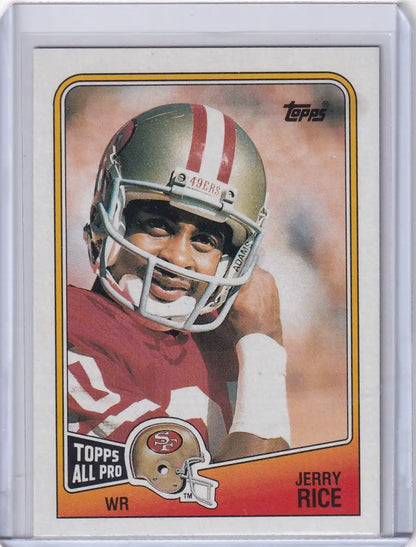 1988 Topps Football #43 Jerry Rice card featuring San Francisco 49ers legend