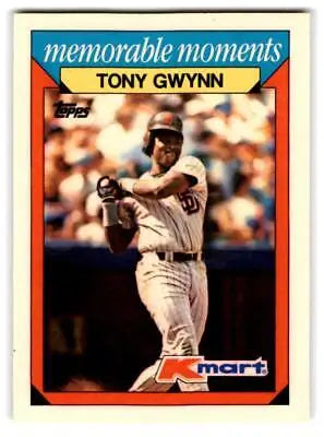 Tony Gwynn baseball card from 1988 Topps Kmart Memorable Moments #12 collectible item