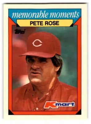 1988 Topps Kmart Memorable Moments Pete Rose baseball card featuring Kmart memorable moments