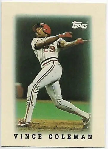 1988 Topps Mini Leaders #70 Vince Coleman NM-MT Cardinals with original gloss details
