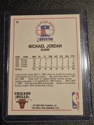 Michael Jordan basketball card from 1989-90 Hoops All-Star Panels Perforated collection