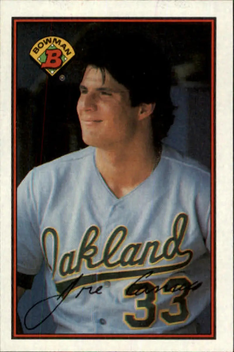 Jose Canseco Baseball Card featuring Oakland Athletics player jersey number 33