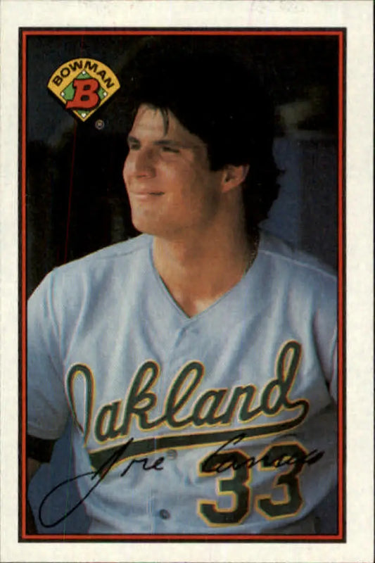 Jose Canseco Baseball Card featuring Oakland Athletics player jersey number 33