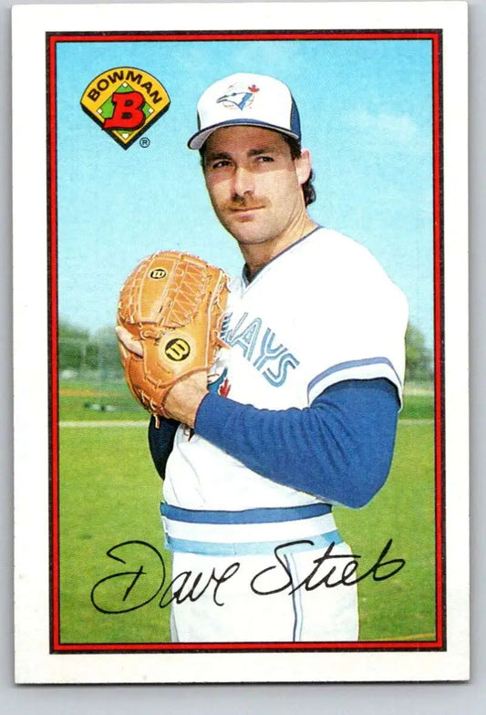 Baseball card of Dave Stieb in Blue Jays uniform, 1989 Bowman #239 collectible