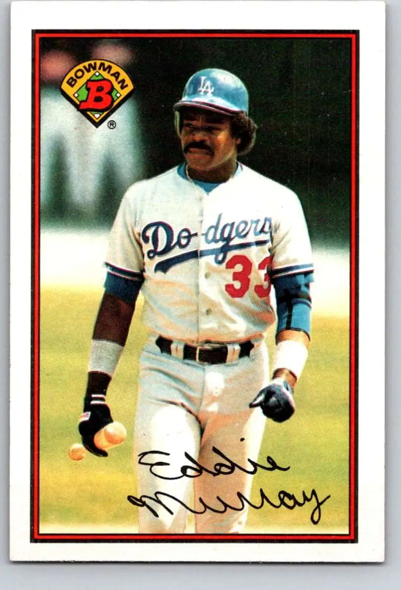 Eddie Murray Baseball Card in White Home Uniform for Los Angeles Dodgers, 1989 Bowman #346