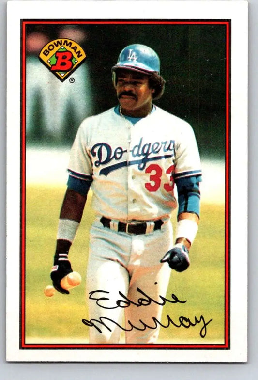 Eddie Murray Baseball Card in White Home Uniform for Los Angeles Dodgers, 1989 Bowman #346
