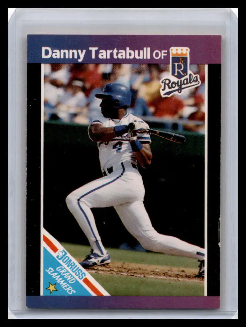 Kansas City Royals baseball card featuring Danny Tartabull at bat in white uniform
