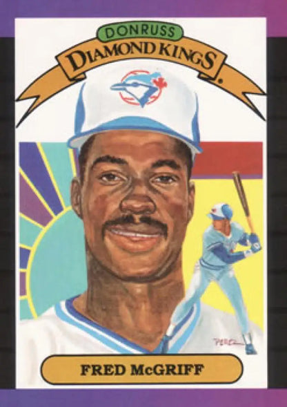 Baseball card featuring Fred McGriff from the Toronto Blue Jays Donruss Diamond Kings series