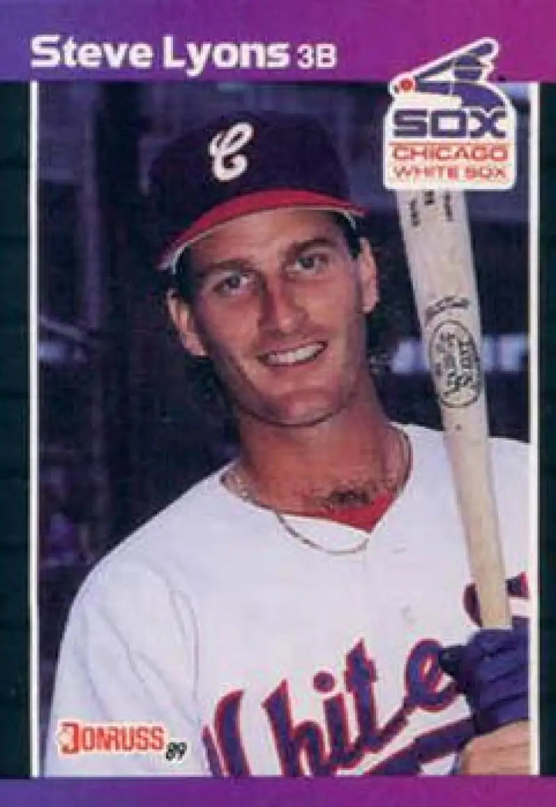 Chicago White Sox 1989 Donruss #253 Steve Lyons baseball card with bat