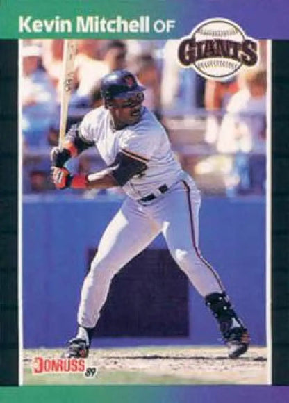 1991 Donruss Baseball Card of Kevin Mitchell from San Francisco Giants at bat