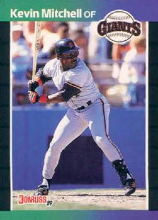 1991 Donruss Baseball Card of Kevin Mitchell from San Francisco Giants at bat