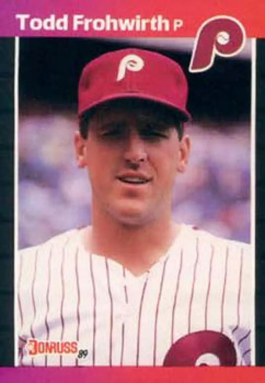 Todd Frohwirth in Philadelphia Phillies uniform on 1989 Donruss baseball card