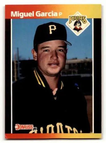 Original gloss Miguel Garcia Pittsburgh Pirates baseball card from 1989 Donruss