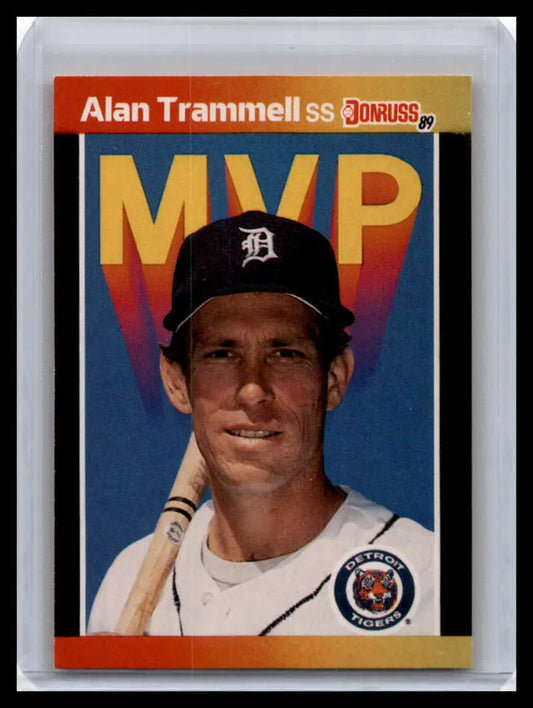 1989 Donruss MVP Alan Trammell baseball card featuring Detroit Tigers player