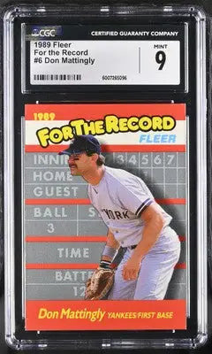 Graded Fleer Don Mattingly baseball card 1989 Fleer Don Mattingly #6 For the Record