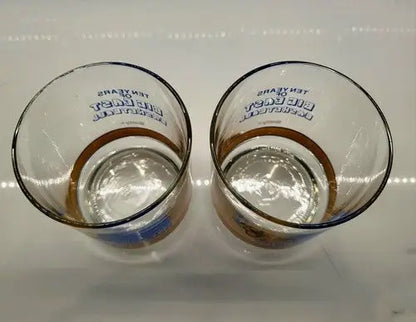 Clear drinking glasses featuring Pitt Panthers and Big East Basketball logo design