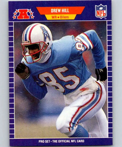 NFL football card of Drew Hill in Houston Oilers light blue and white uniform