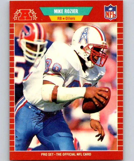 Vintage 1989 Pro Set Mike Rozier Houston Oilers Football Card in blue and white uniform