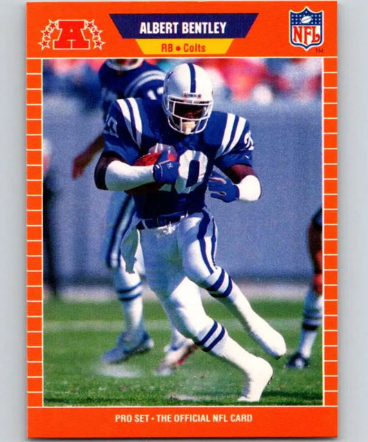 1989 Pro Set #155 Albert Bentley Indianapolis Colts Football Card with player in blue uniform