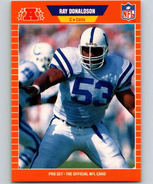 Ray Donaldson Indianapolis Colts trading card in white and blue uniform #53