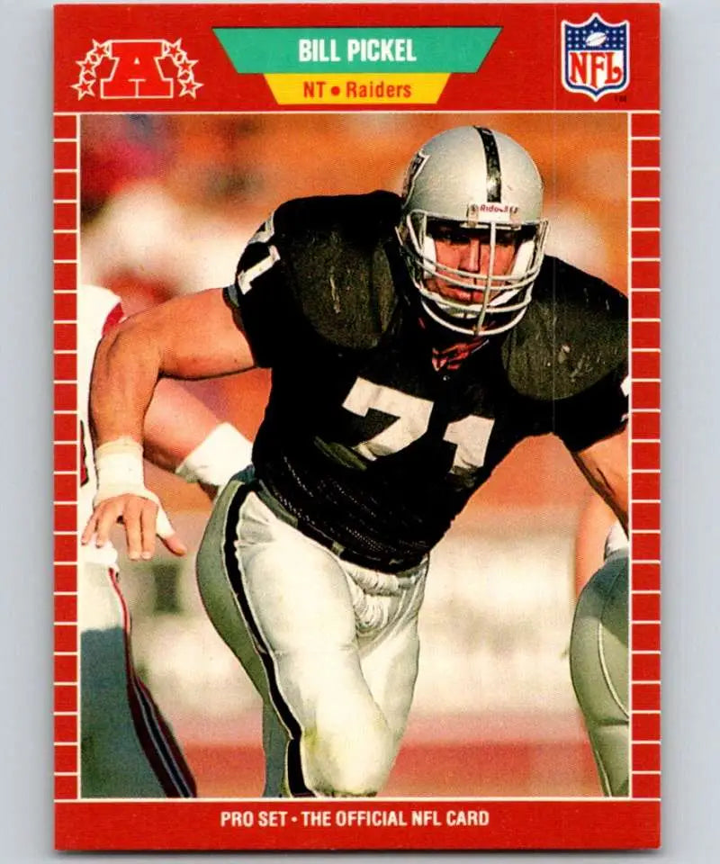 NFL trading card of Los Angeles Raiders offensive lineman #71 in blocking stance