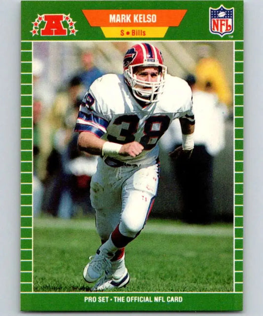 Mark Kelso running with the ball for the Buffalo Bills in 1989 Pro Set football card