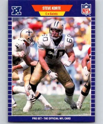 Steve Korte football card from 1989 Pro Set with original gloss and NM-MT condition