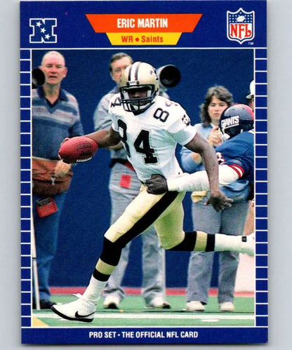 NFL football card featuring Eric Martin of the New Orleans Saints in action