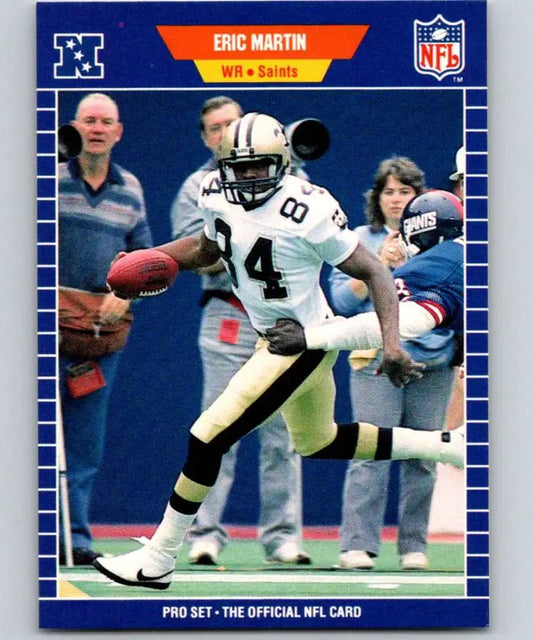 NFL football card featuring Eric Martin of the New Orleans Saints in action