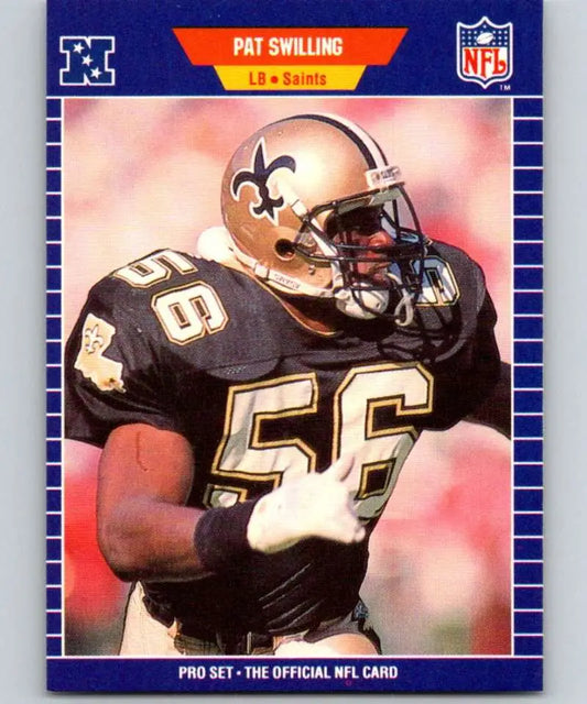 New Orleans Saints Pat Swilling in jersey 56 on a football card from 1989 Pro Set