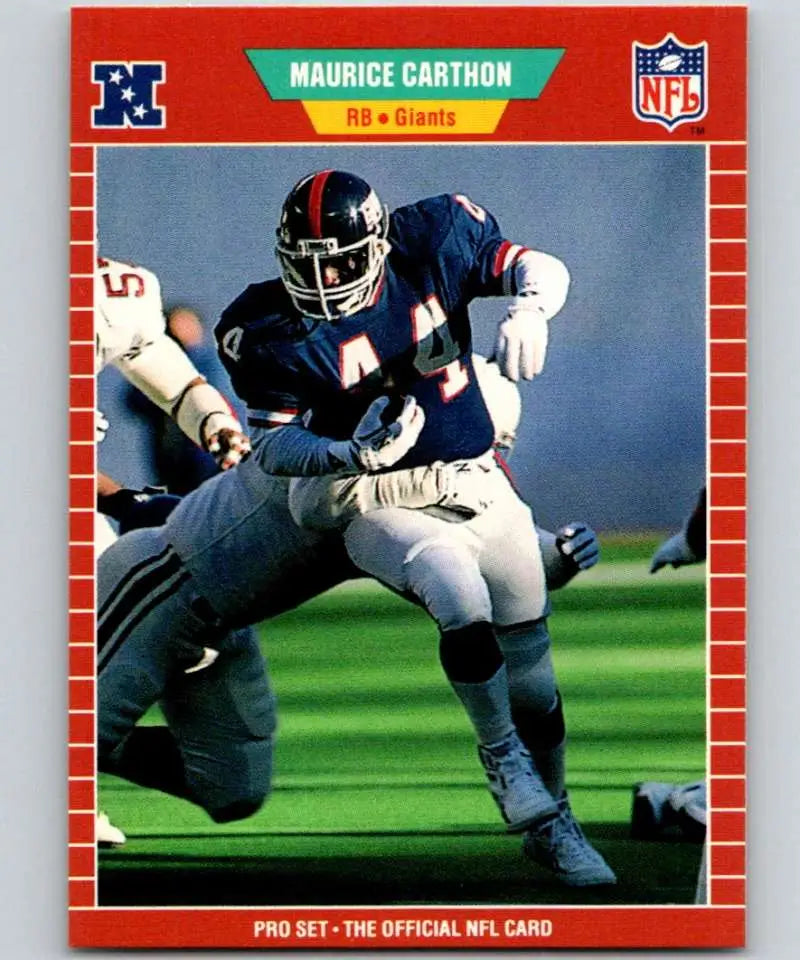 1989 Pro Set Maurice Carthon Football Card featuring New York Giants running back