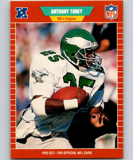NFL trading card of Anthony Toney in white uniform for Philadelphia Eagles Football Card