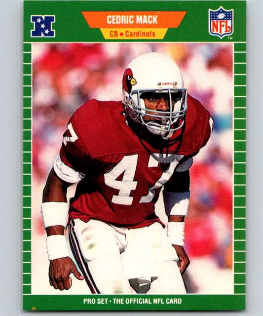 NFL trading card of Cedric Mack in red jersey number 47 for the Phoenix Cardinals